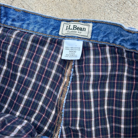 L.L. Bean‎ Flannel Lined Demin 36x30 Vintage Jeans Cottagecore Academia - Picture 3 of 6